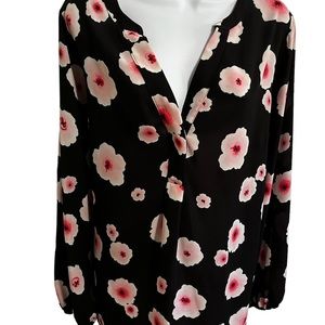 Semi-Sheer Popover Floral Blouse - EUC 2X